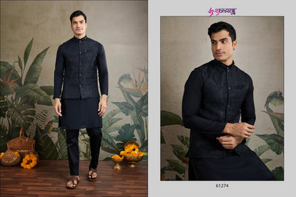 Royal Drape Vol 2 With Koti Shubhvastra Viscose Silk Mens Kurta Wholesale