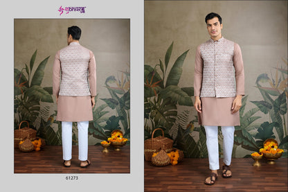 Royal Drape Vol 2 With Koti Shubhvastra Viscose Silk Mens Kurta Wholesale
