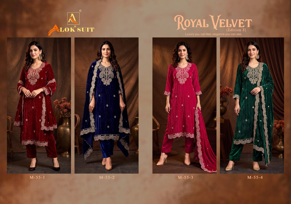 Royal Edition 3 Alok Crush Velvet Suits Manufacturer