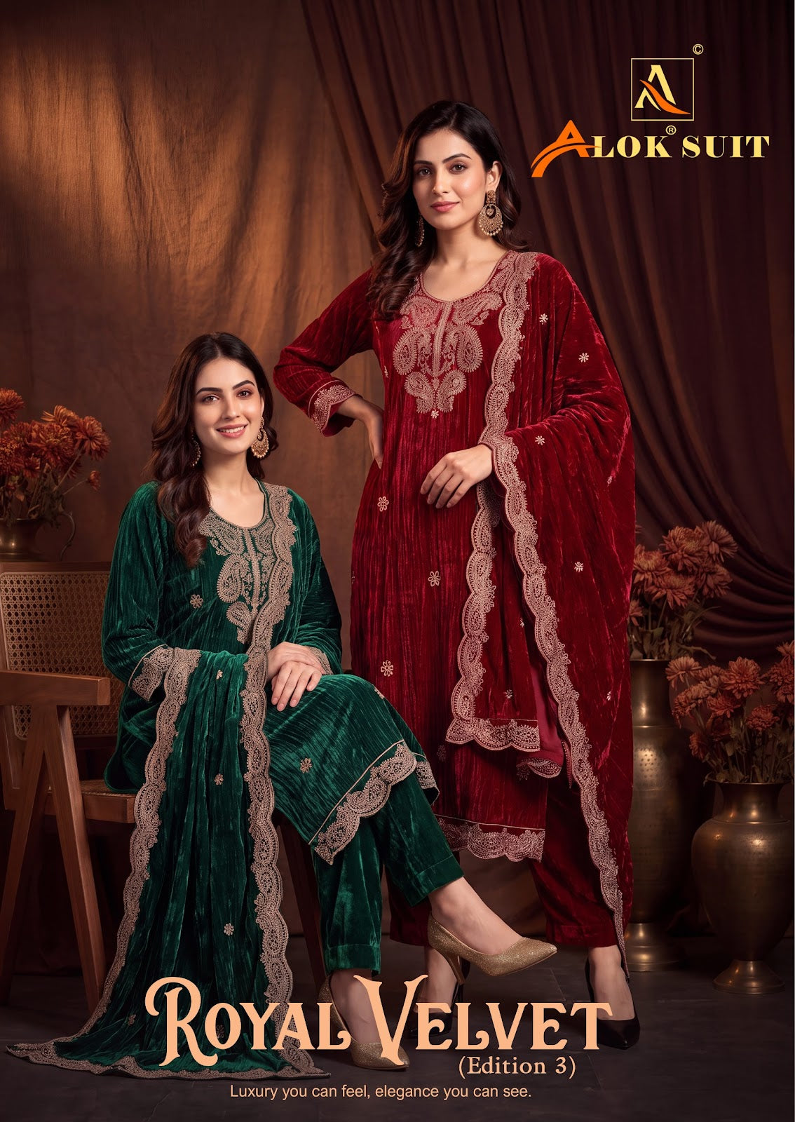 Royal Edition 3 Alok Crush Velvet Suits Manufacturer