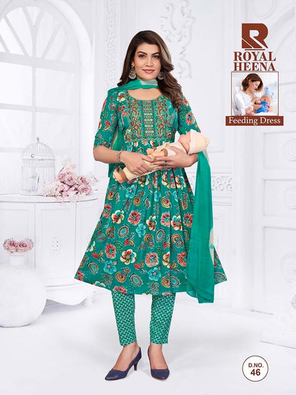 Royal Heena Raashi Rayon Feeding Readymade Suit Wholesaler Gujarat