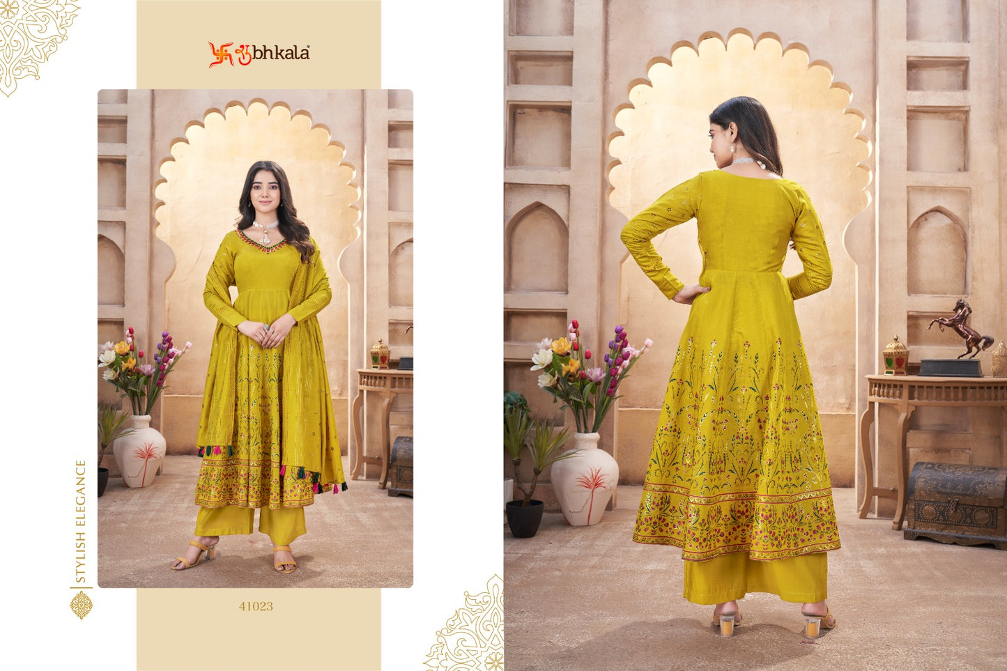 Royal Look 41021-41024 Shubhkala Roman Silk Readymade Suits Supplier