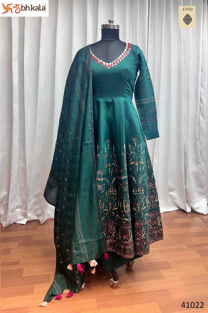 Royal Look 41021-41024 Shubhkala Roman Silk Readymade Suits Supplier