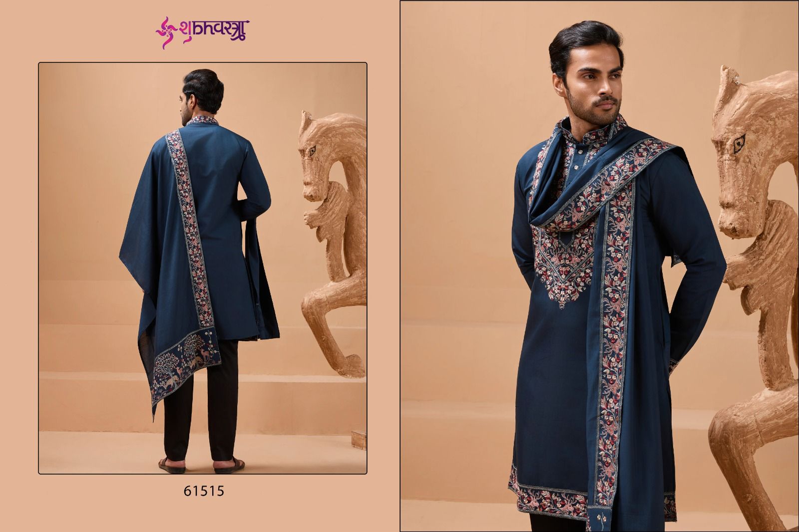 Royal Look Shubhvastra Viscose Silk Mens Kurta Dupatta Wholesaler India