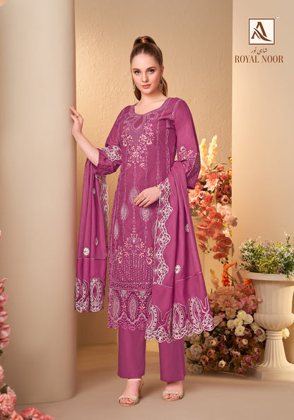 Royal Noor Alok Cambric Cotton Karachi Salwar Suits Supplier India