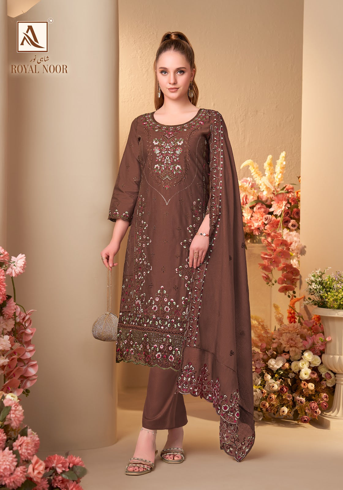 Royal Noor Alok Cambric Cotton Karachi Salwar Suits Supplier India