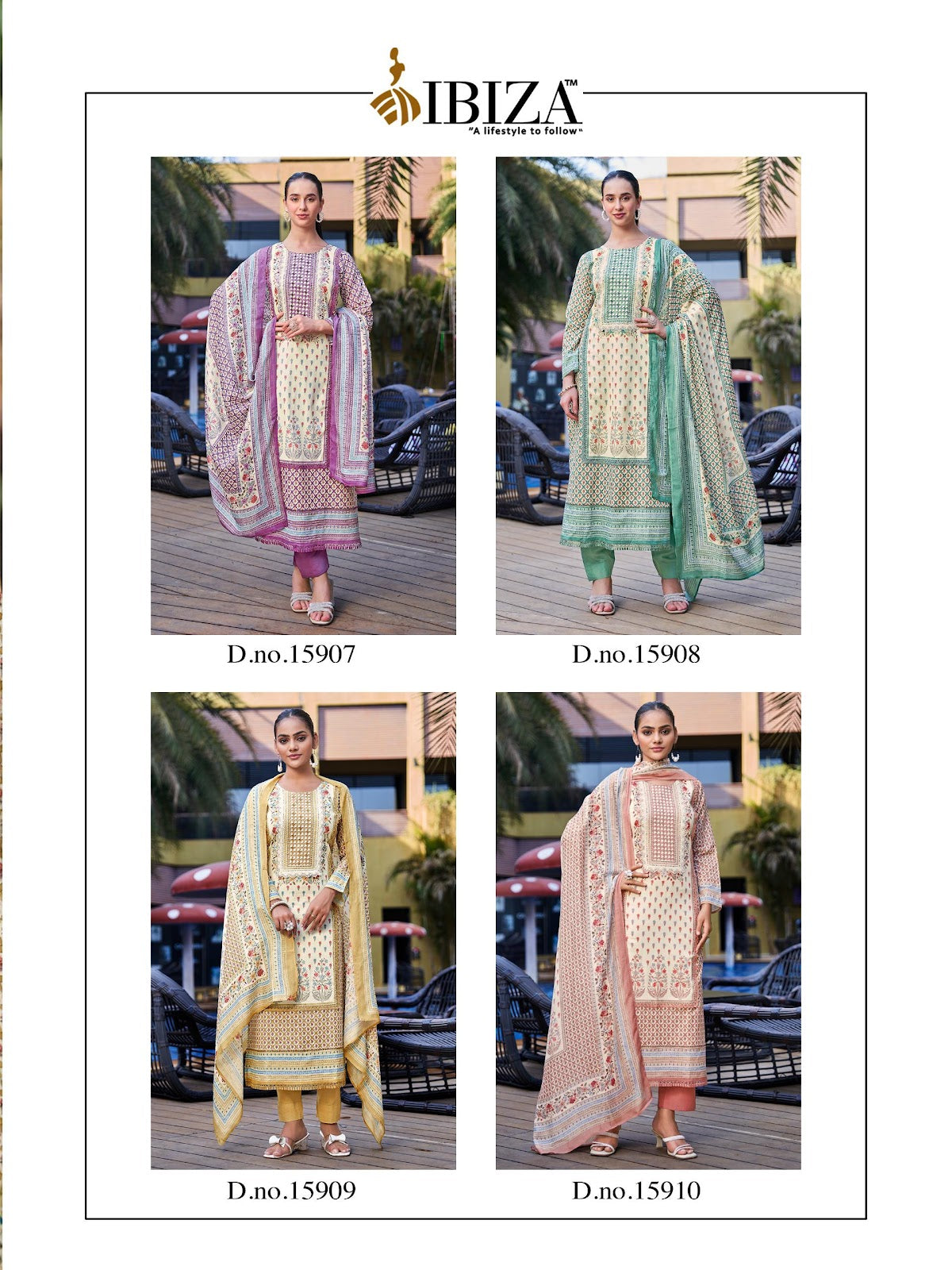 Royal Orchid Ibiza Pure Lawn Pant Style Suits Manufacturer India