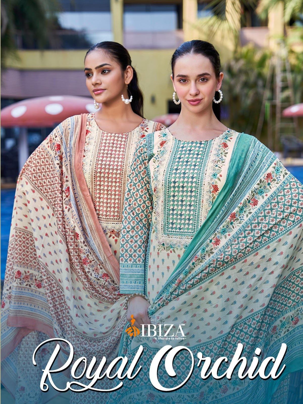Royal Orchid Ibiza Pure Lawn Pant Style Suits Manufacturer India