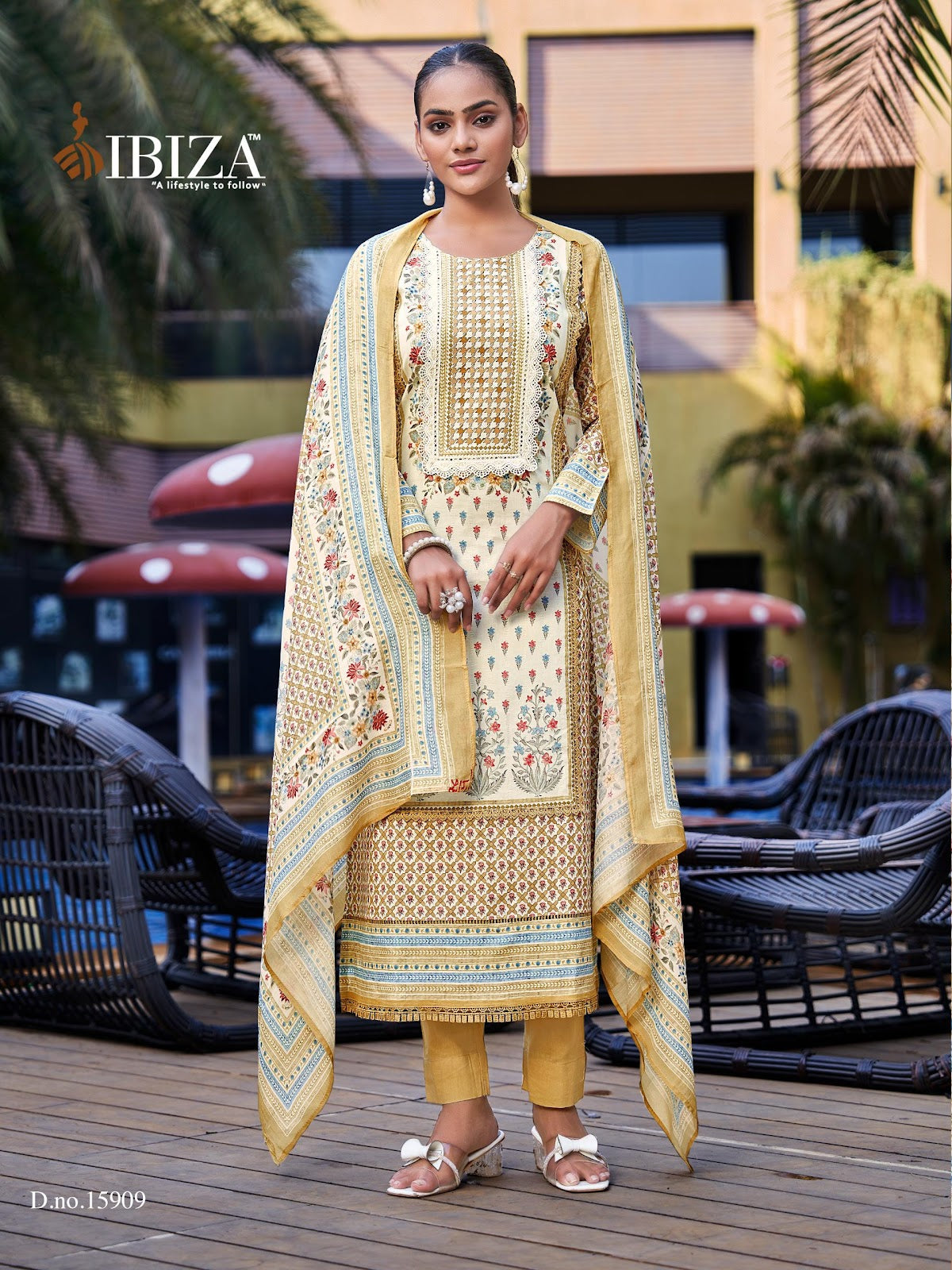 Royal Orchid Ibiza Pure Lawn Pant Style Suits Manufacturer India
