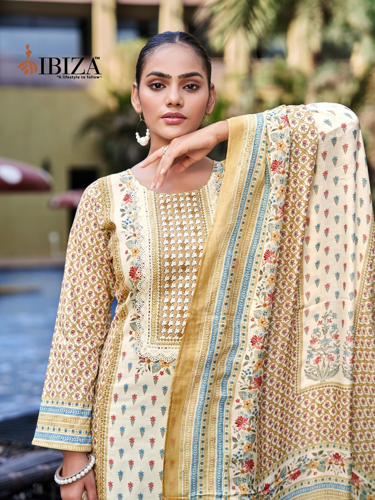 Royal Orchid Ibiza Pure Lawn Pant Style Suits Manufacturer India
