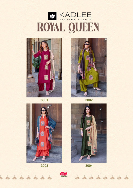 Royal Queen Kadlee Gaji Silk Readymade Pant Style Suits Supplier India