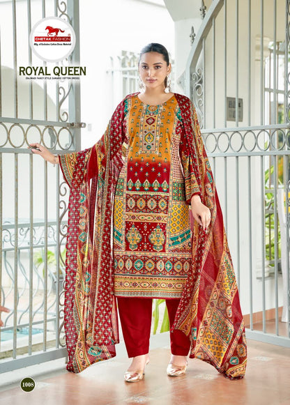 Royal Queen Look Vol 1 Chetak Fashion Cambric Cotton Karachi Salwar Suits Exporter