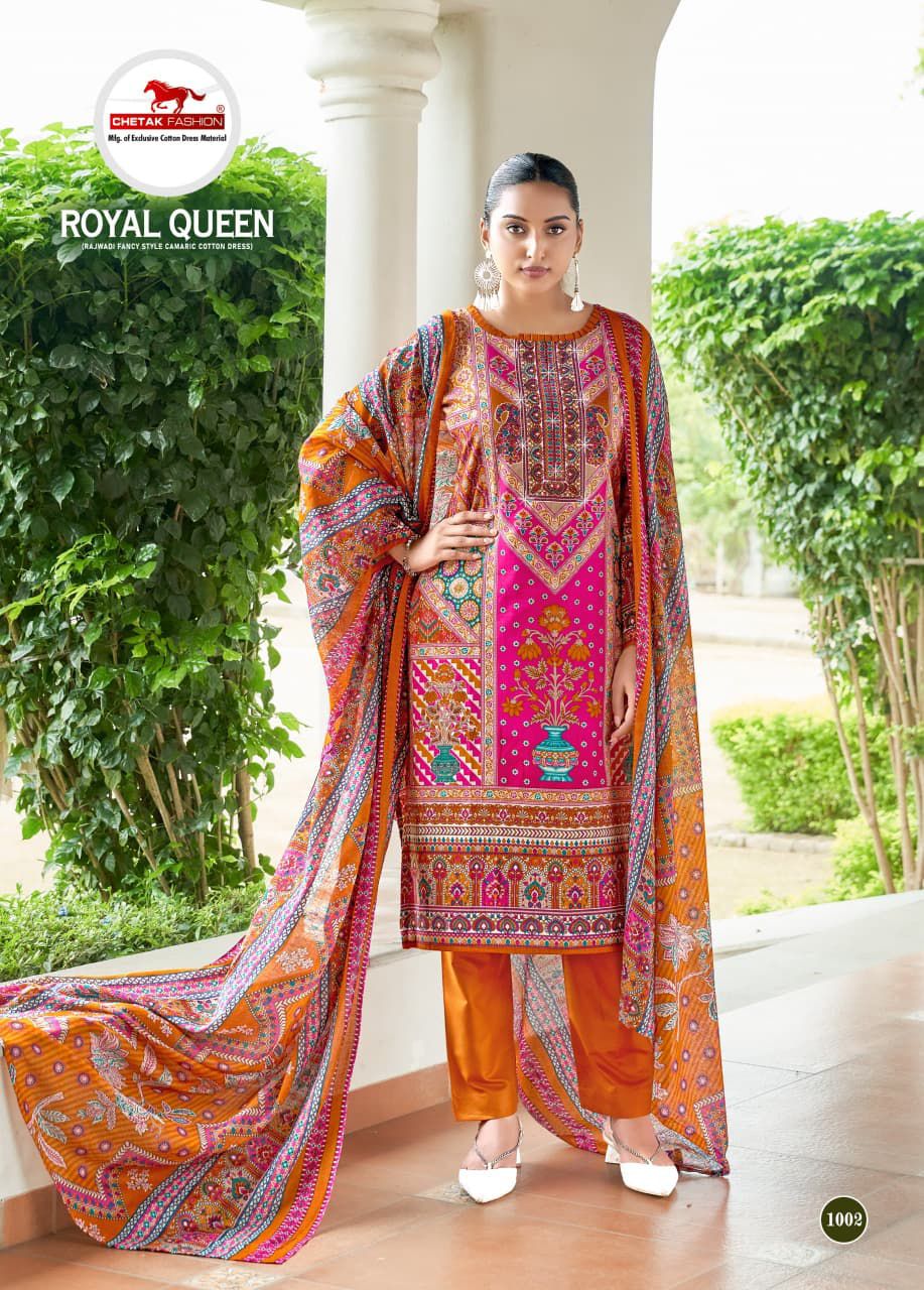 Royal Queen Look Vol 1 Chetak Fashion Cambric Cotton Karachi Salwar Suits Exporter