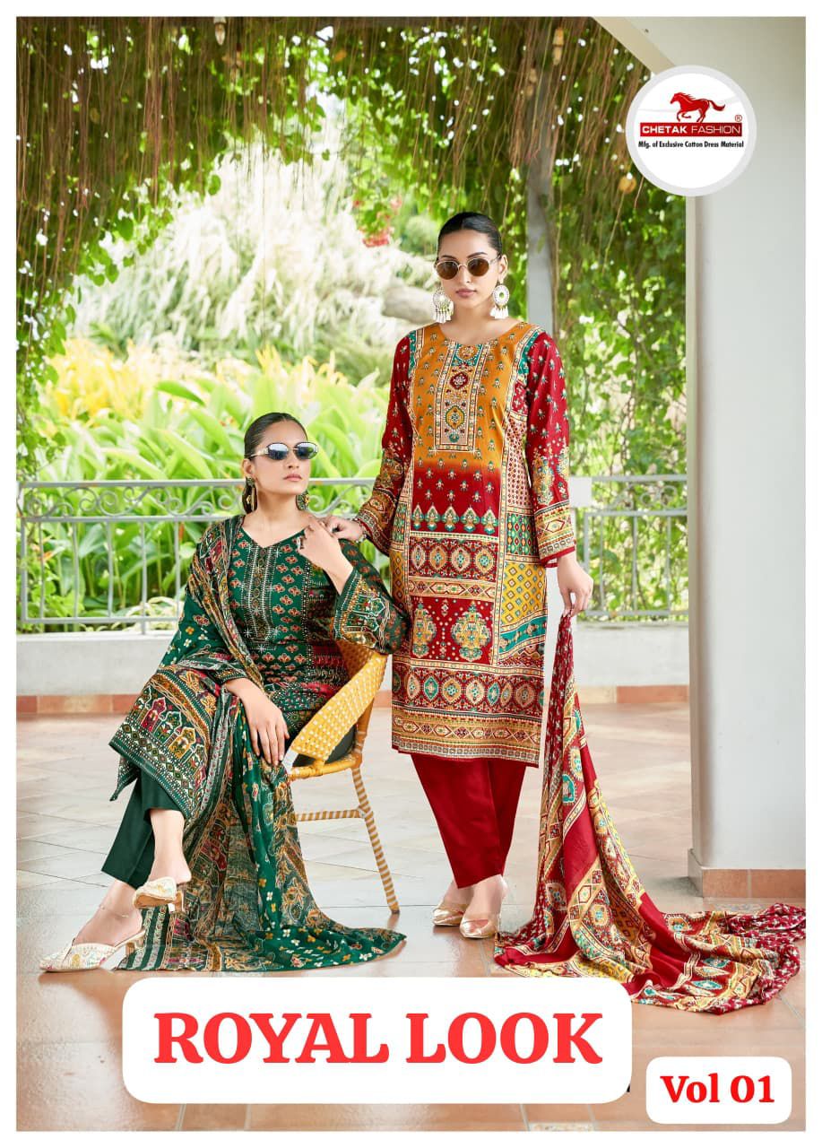 Royal Queen Look Vol 1 Chetak Fashion Cambric Cotton Karachi Salwar Suits Exporter
