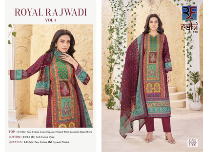 Royal Rajwadi Vol 1 Rahi Fab Cotton Lawn Karachi Salwar Suits Exporter