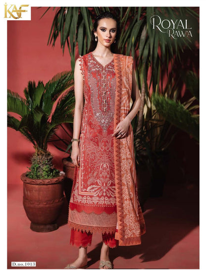 Royal Rawa Vol 1 Kaf Mix Cotton Karachi Salwar Suits Supplier Gujarat