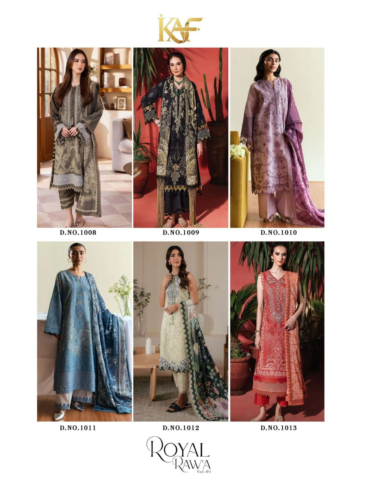 Royal Rawa Vol 1 Kaf Mix Cotton Karachi Salwar Suits Supplier Gujarat
