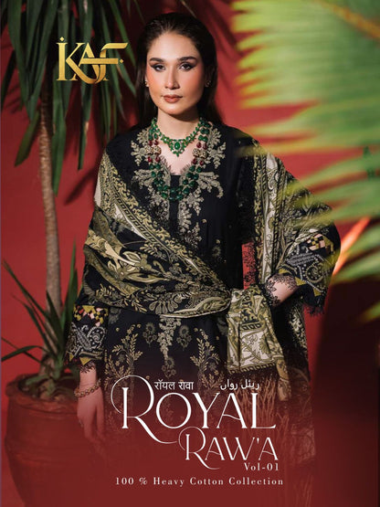 Royal Rawa Vol 1 Kaf Mix Cotton Karachi Salwar Suits Supplier Gujarat