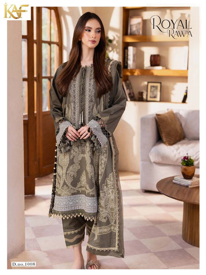 Royal Rawa Vol 1 Kaf Mix Cotton Karachi Salwar Suits Supplier Gujarat