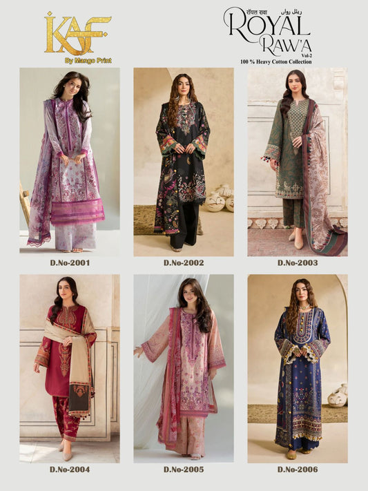 Royal Rawa Vol 2 Kaf Mix Cotton Karachi Salwar Suits Wholesale Rate