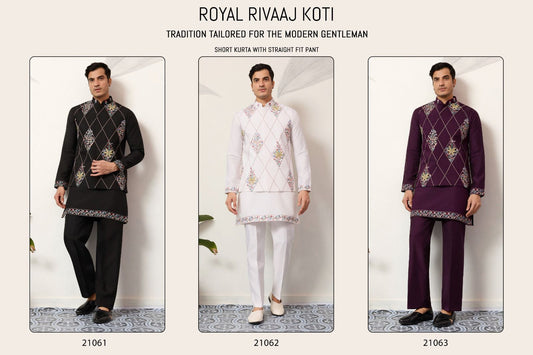 Royal Rivaaj Koti Shubhvastra Viscose Silk Mens Kurta Pajama Wholesale Price