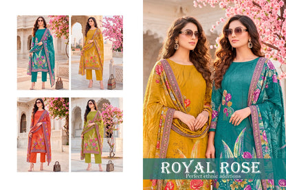 Royal Rose Harshit Fashion Pure Zam Karachi Salwar Suits Wholesale Rate