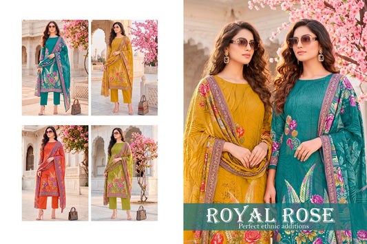 Royal Rose Harshit Fashion Pure Zam Karachi Salwar Suits Wholesale Rate