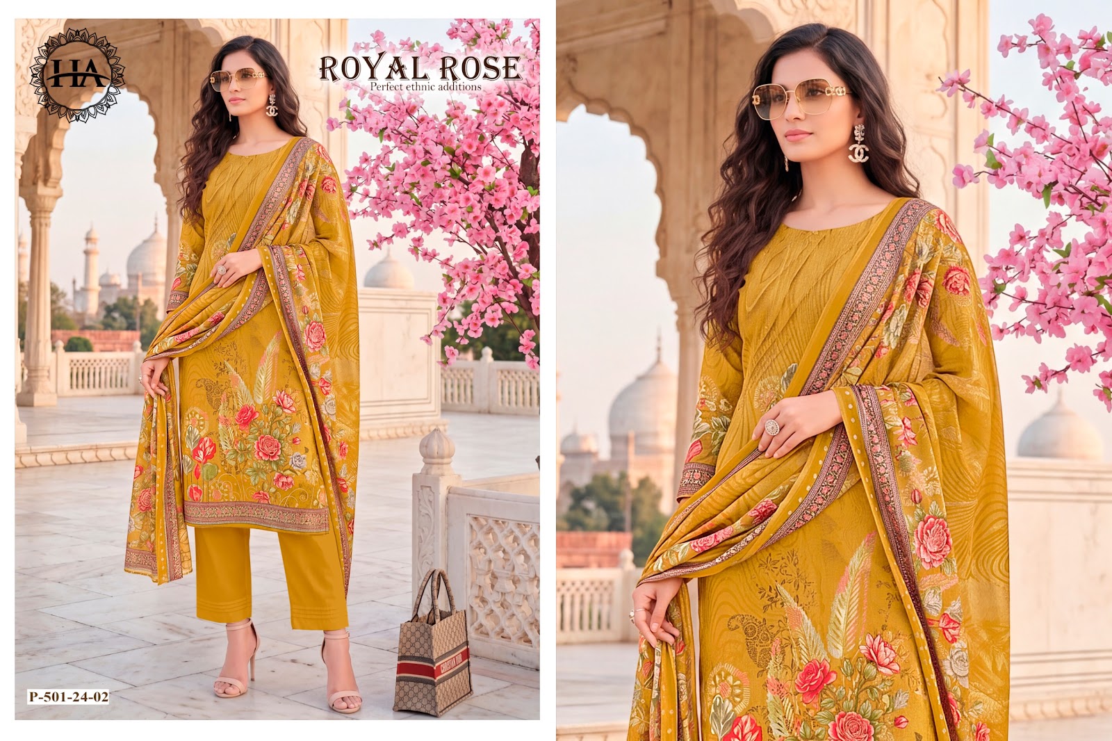 Royal Rose Harshit Fashion Pure Zam Karachi Salwar Suits Wholesale Rate