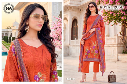 Royal Rose Harshit Fashion Pure Zam Karachi Salwar Suits Wholesale Rate