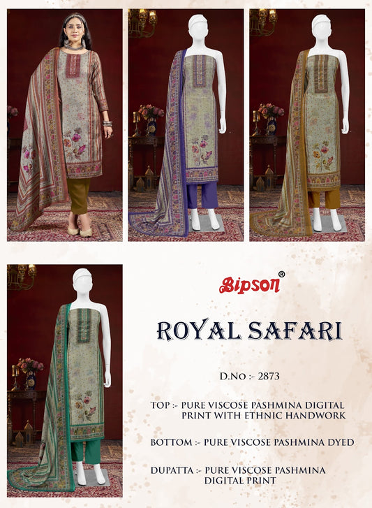 Royal Safari 2873 Bipson Prints Viscose Pashmina Suits Manufacturer Gujarat