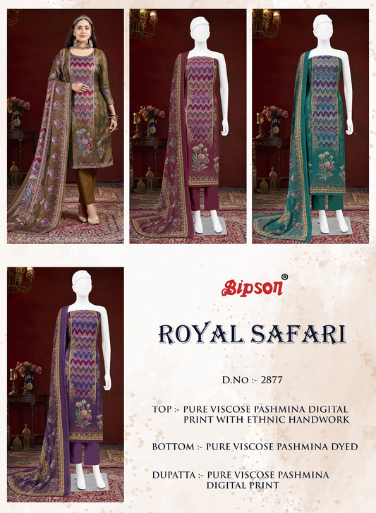 Royal Safari 2877 Bipson Prints Viscose Pashmina Suits Wholesale Price