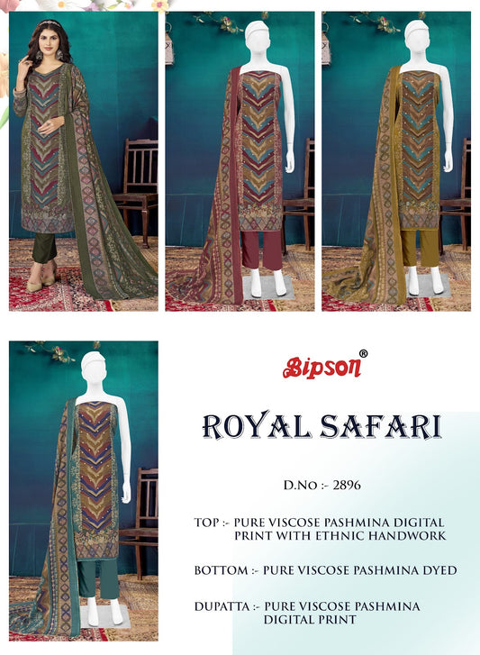 Royal Safari 2896 Bipson Prints Viscose Pashmina Suits Manufacturer India