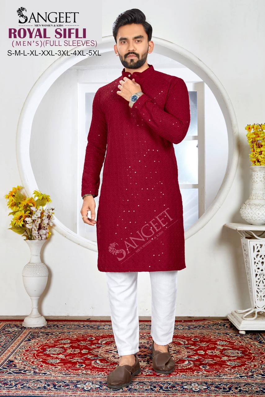 Royal Sifli Long Sangeet Rayon Mens Kurta Manufacturer Ahmedabad