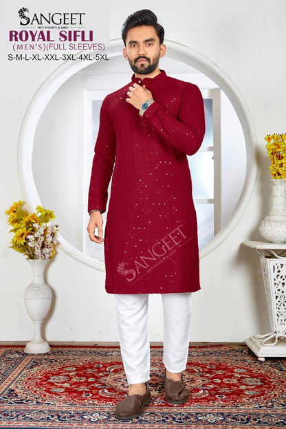 Royal Sifli Long Sangeet Rayon Mens Kurta Manufacturer Ahmedabad
