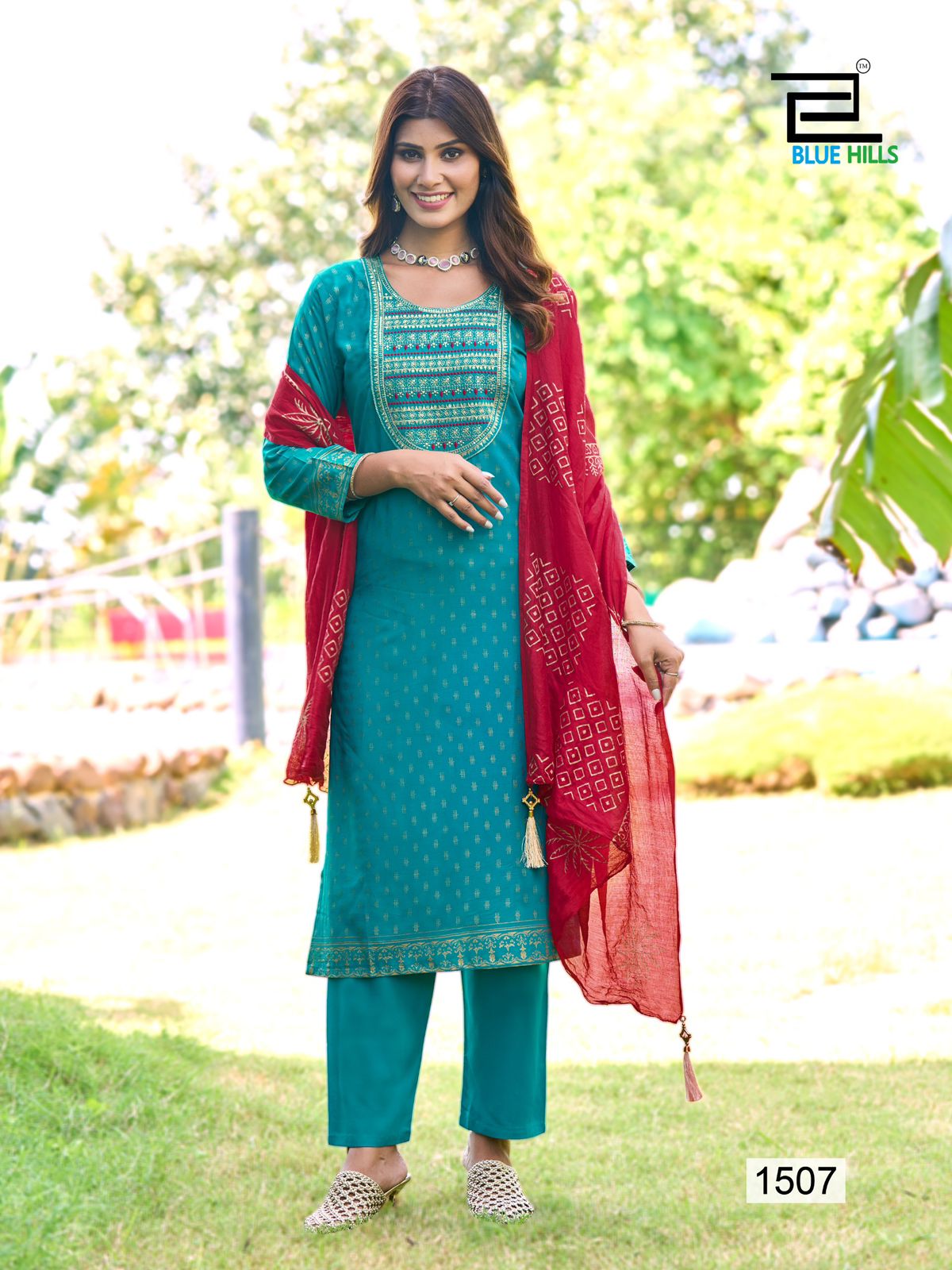Royal Touch Vol 15 Blue Hills Rayon 14Kg Readymade Pant Style Suits Manufacturer India