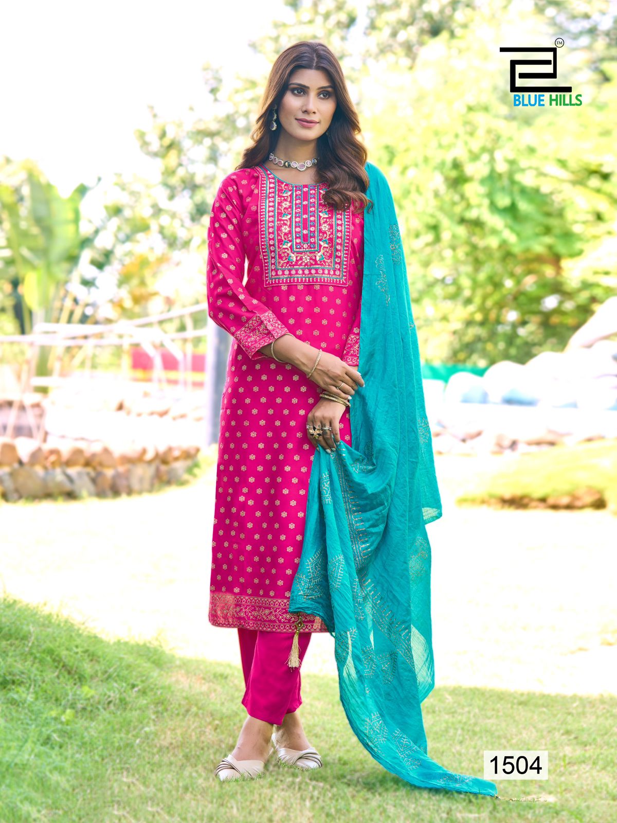 Royal Touch Vol 15 Blue Hills Rayon 14Kg Readymade Pant Style Suits Manufacturer India