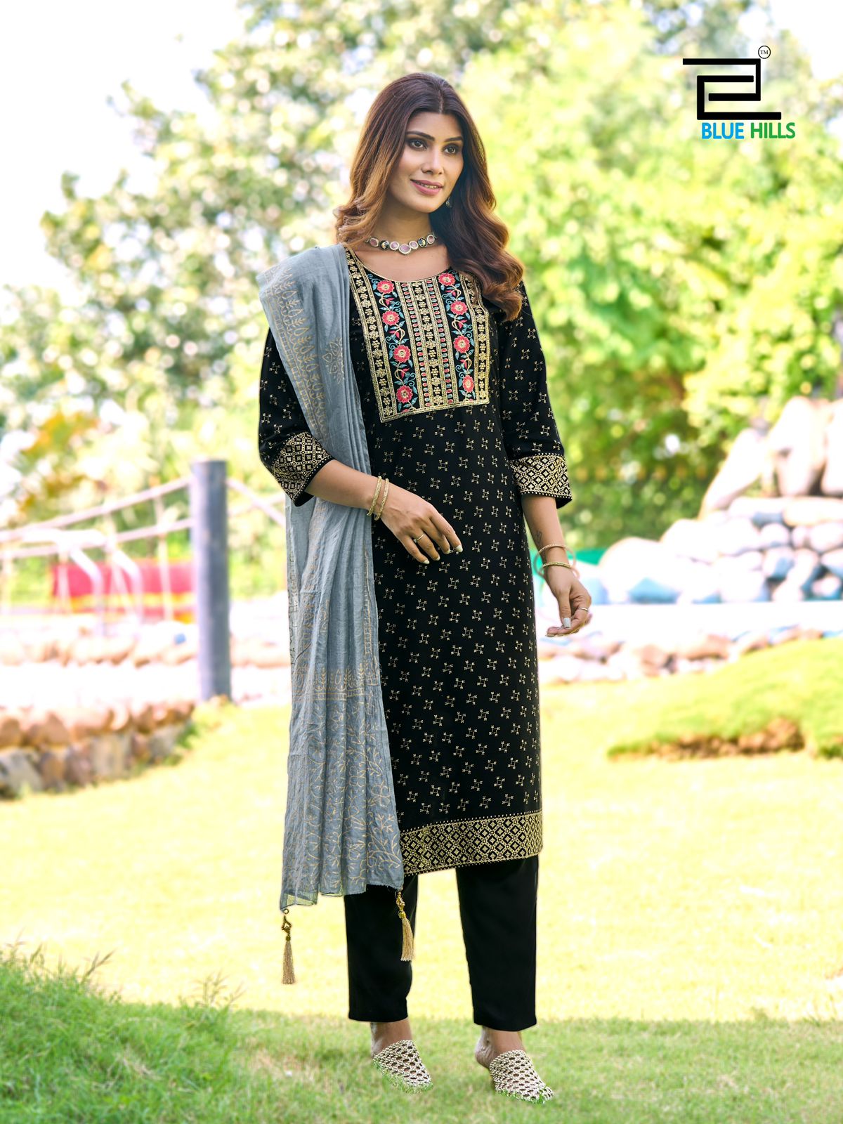 Royal Touch Vol 15 Blue Hills Rayon 14Kg Readymade Pant Style Suits Manufacturer India