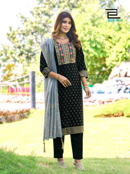 Royal Touch Vol 15 Blue Hills Rayon 14Kg Readymade Pant Style Suits Manufacturer India