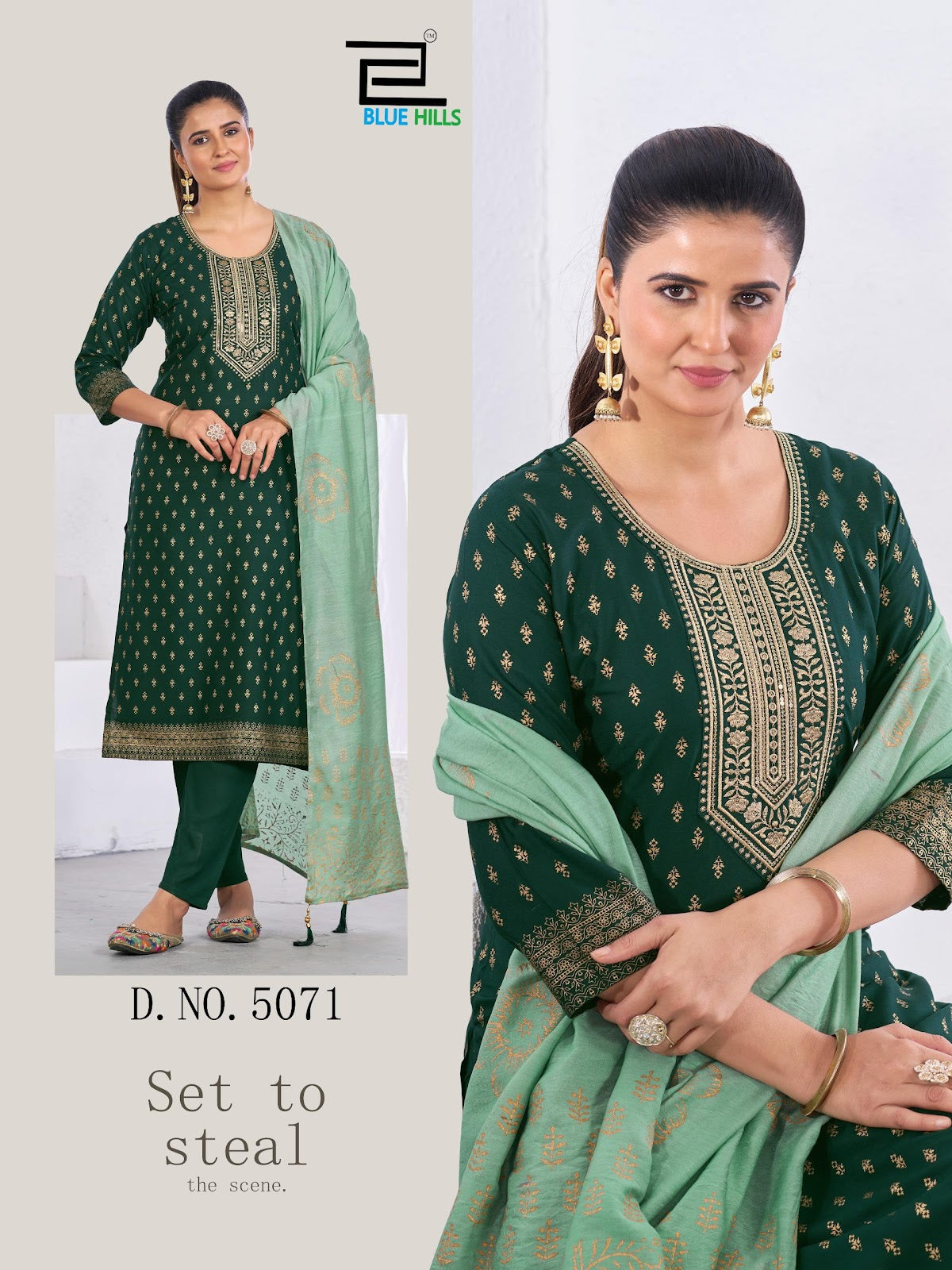 Royal Touch Vol 20 Blue Hills Rayon 14Kg Readymade Pant Style Suits Exporter India