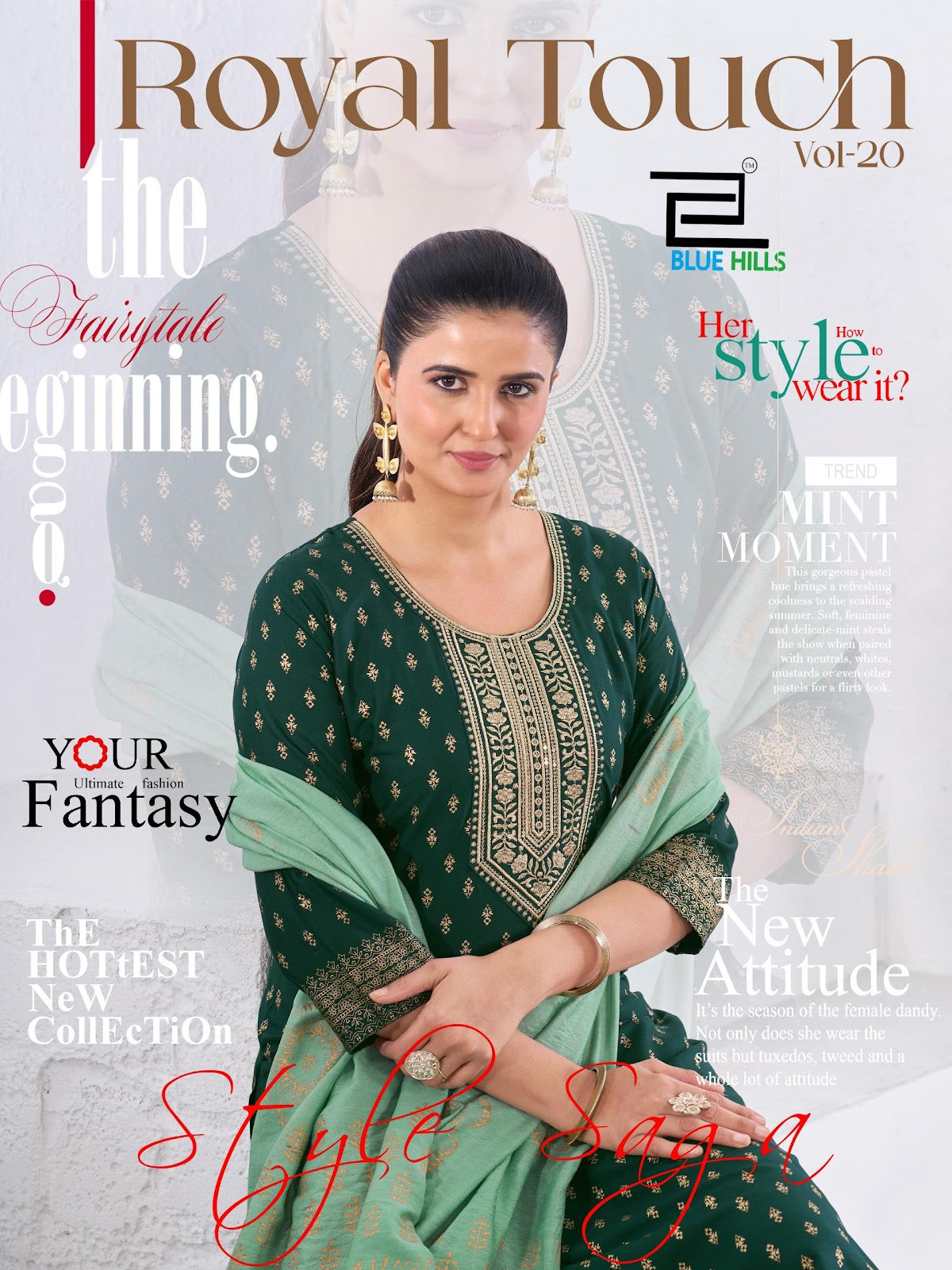 Royal Touch Vol 20 Blue Hills Rayon 14Kg Readymade Pant Style Suits Exporter India