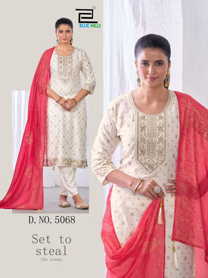 Royal Touch Vol 20 Blue Hills Rayon 14Kg Readymade Pant Style Suits Exporter India