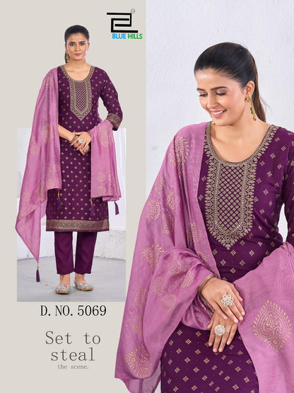 Royal Touch Vol 20 Blue Hills Rayon 14Kg Readymade Pant Style Suits Exporter India