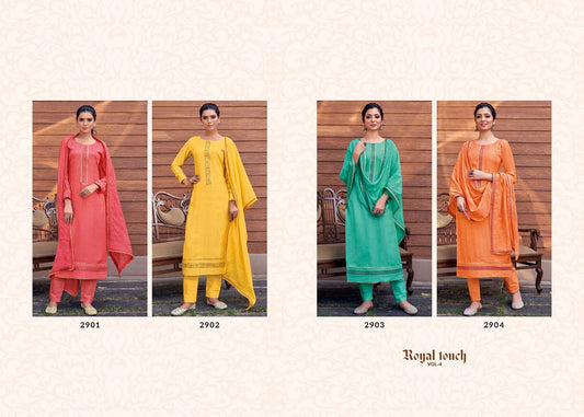 Royal Touch Vol 4 Rangoon Muslin Readymade Pant Style Suits Manufacturer India