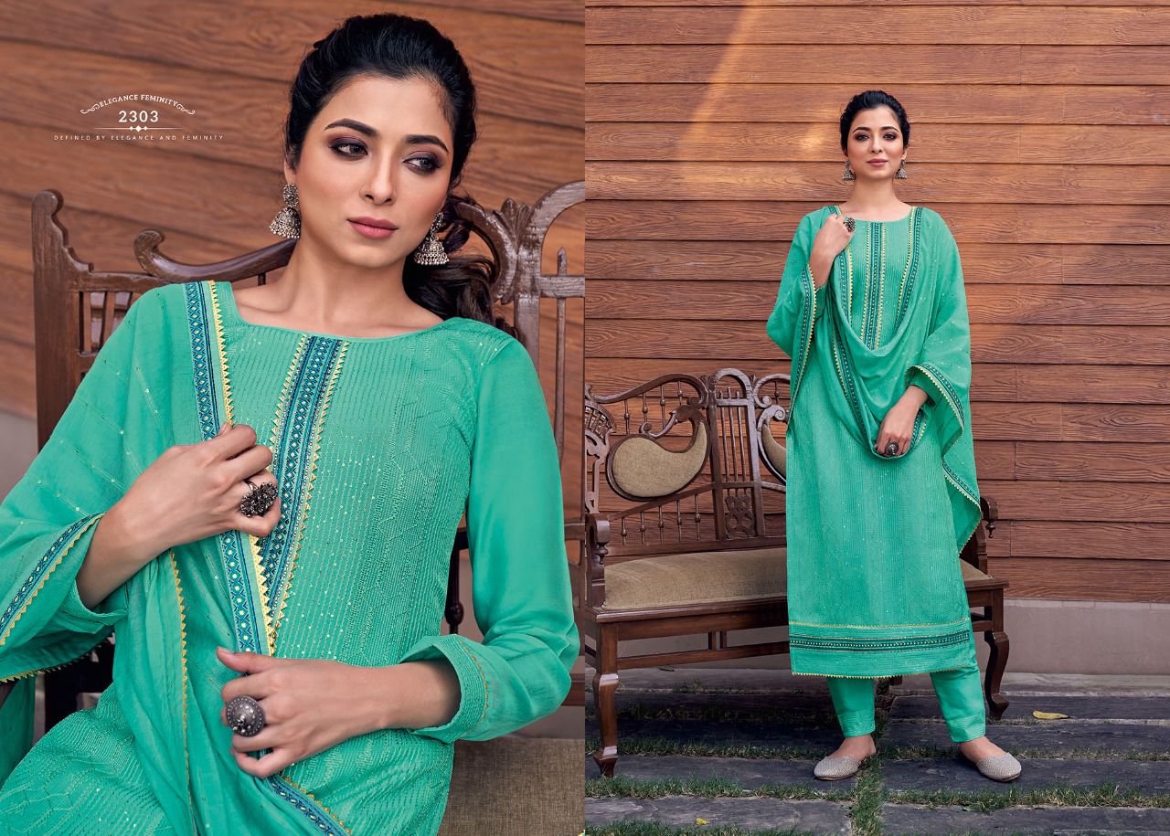 Royal Touch Vol 4 Rangoon Muslin Readymade Pant Style Suits Manufacturer India