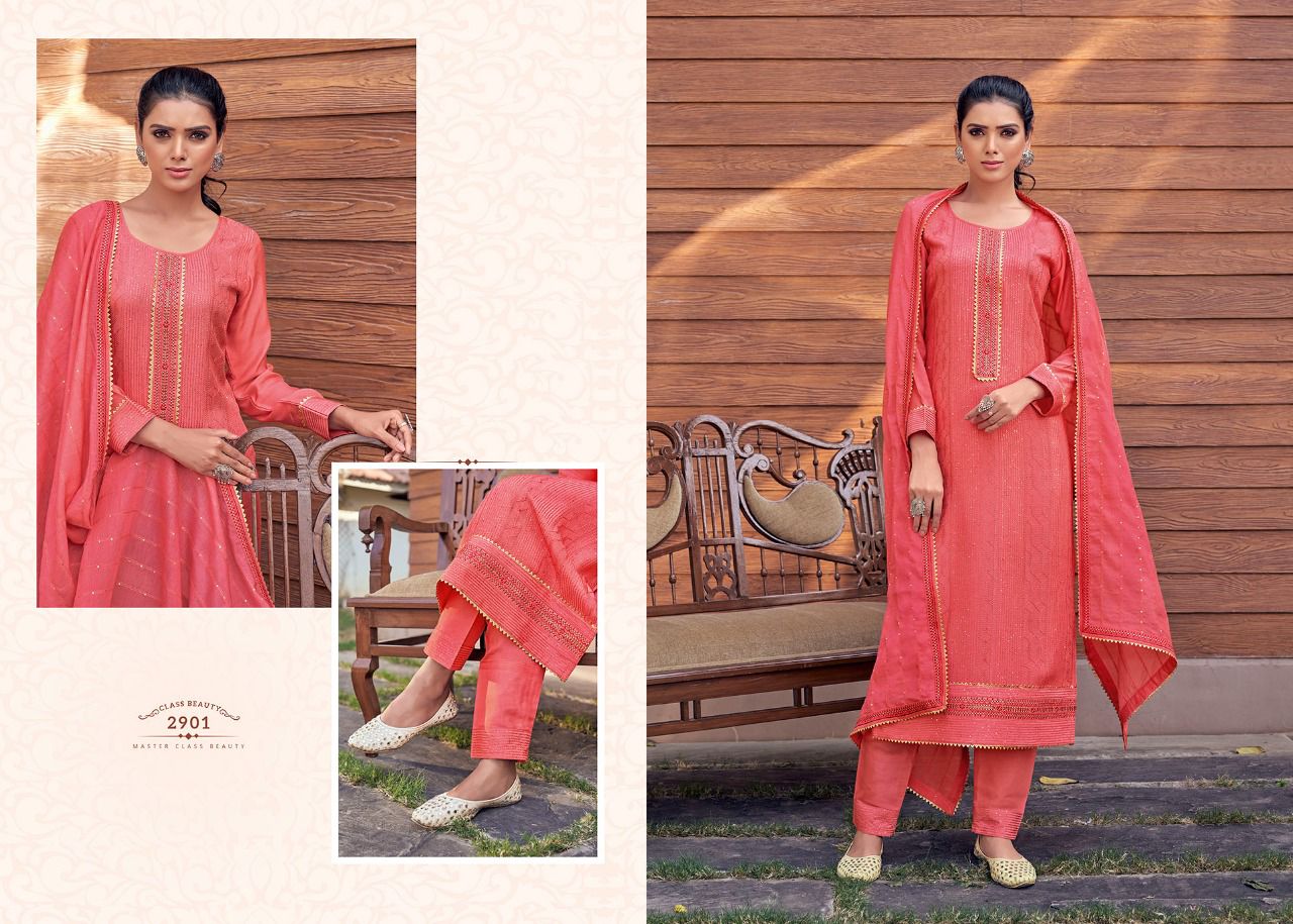 Royal Touch Vol 4 Rangoon Muslin Readymade Pant Style Suits Manufacturer India