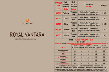 Royal Vantara With Koti Clleora Viscose Silk Boys Kurta Pyjama Exporter India