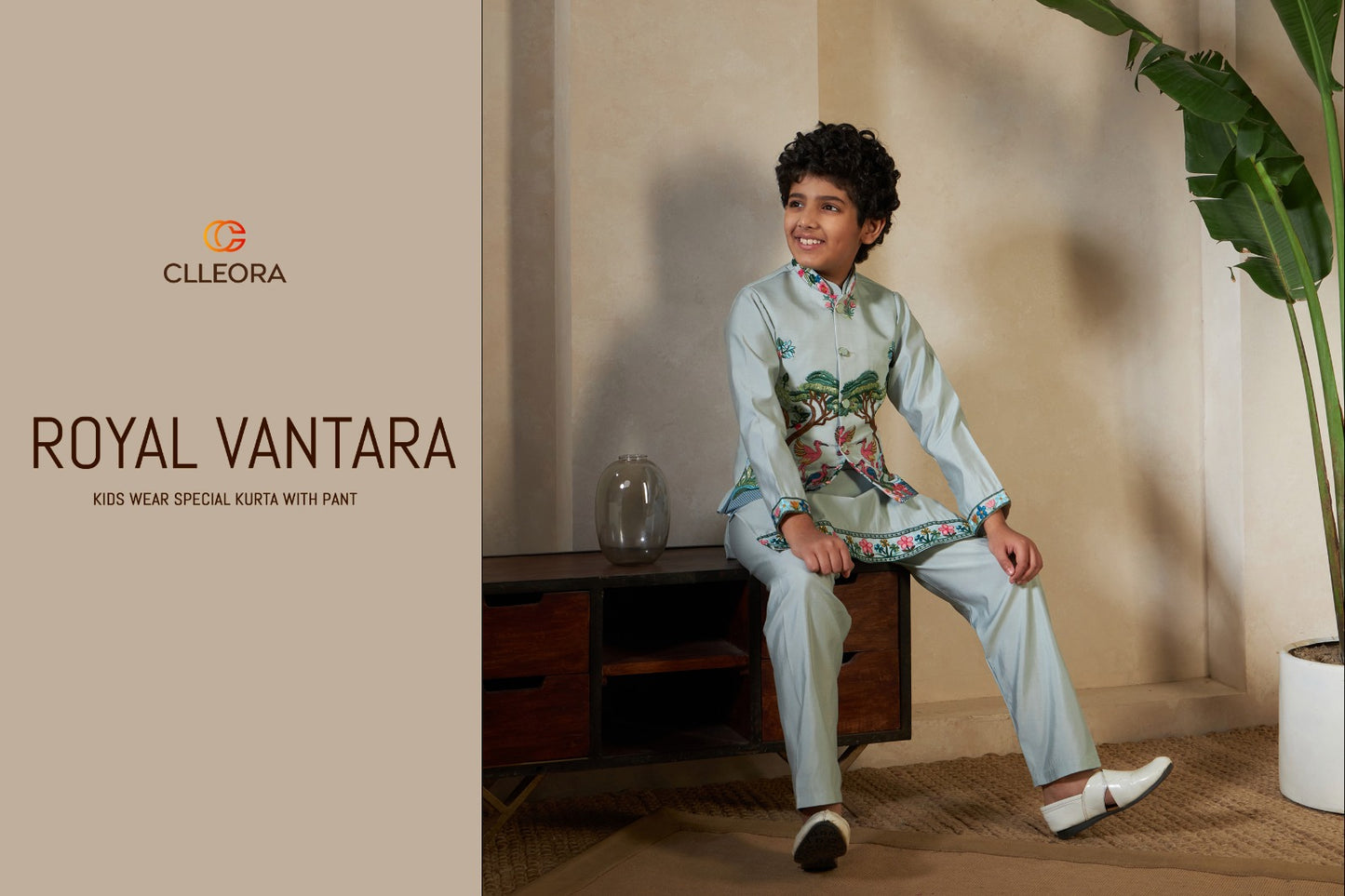 Royal Vantara With Koti Clleora Viscose Silk Boys Kurta Pyjama Exporter India