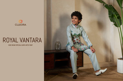 Royal Vantara With Koti Clleora Viscose Silk Boys Kurta Pyjama Exporter India
