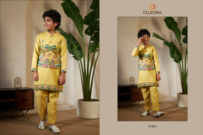 Royal Vantara With Koti Clleora Viscose Silk Boys Kurta Pyjama Exporter India