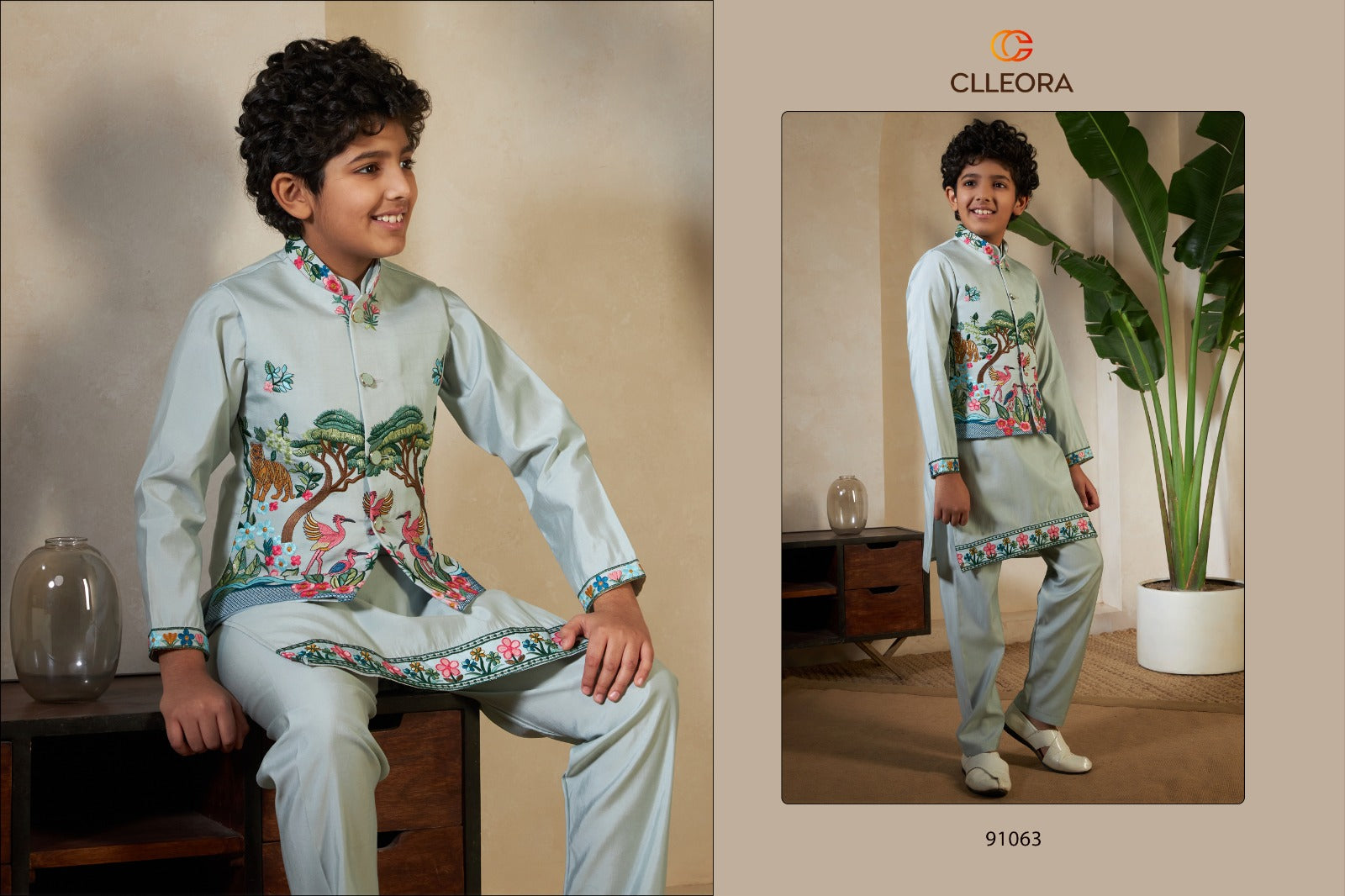 Royal Vantara With Koti Clleora Viscose Silk Boys Kurta Pyjama Exporter India